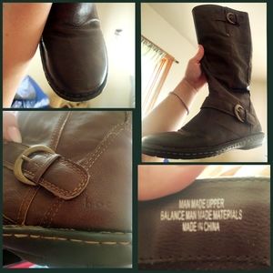 Born B.O.C. Women's Leather Tall Riding Boots Brow